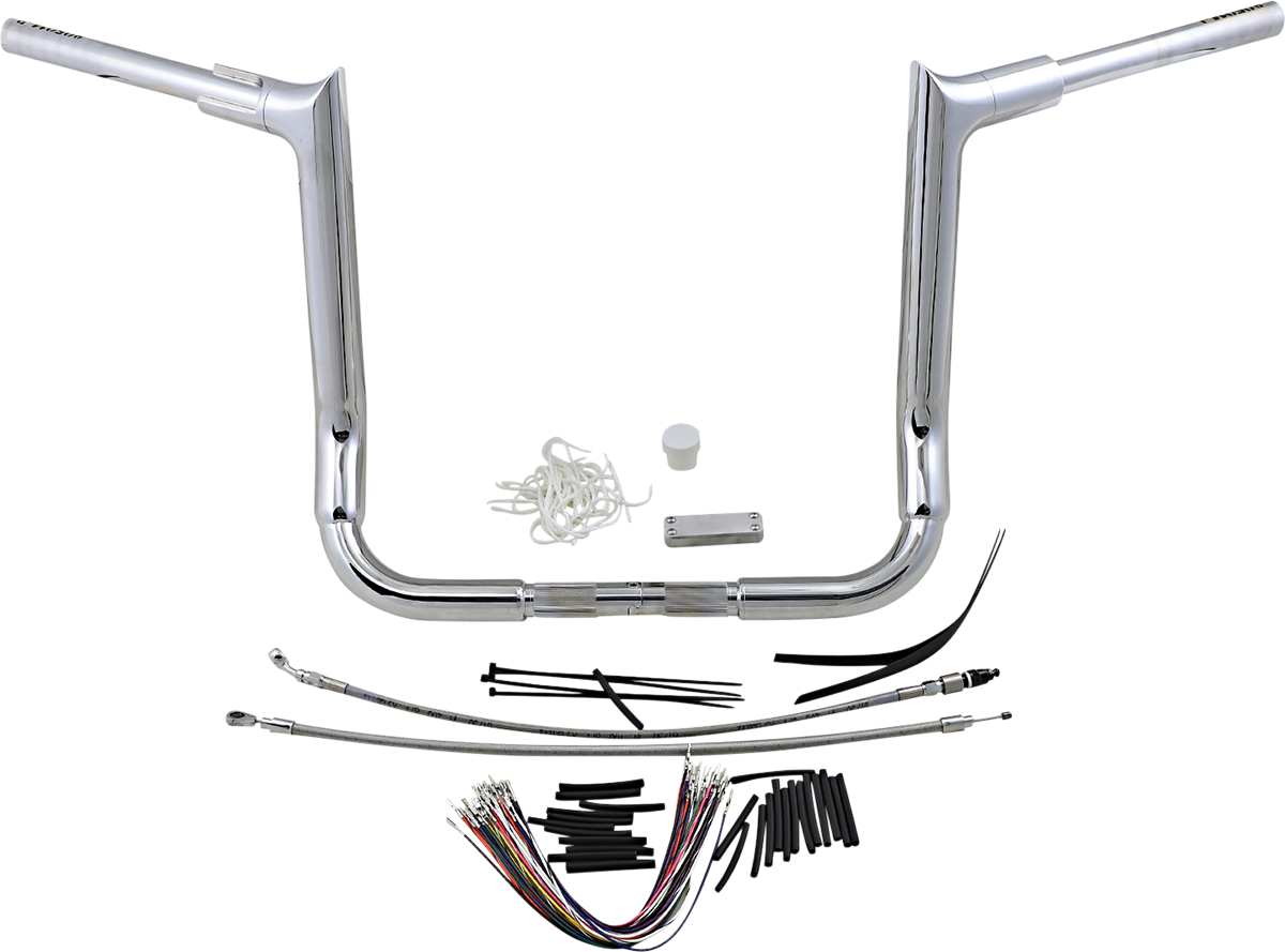 FBI Fat Baggers 1-1/2" EZ Pointed Top Handlebar Kits for FLH/X '08-'13 - Chrome / 14"