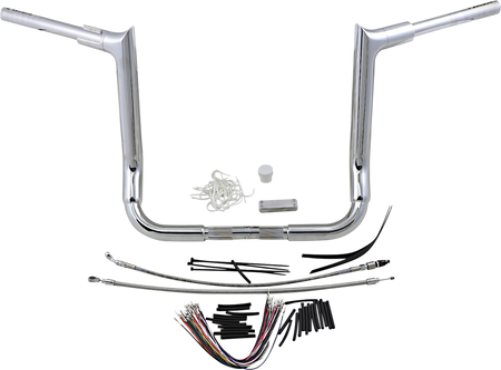 FBI Fat Baggers 1-1/2" EZ Pointed Top Handlebar Kits for FLH/X '08-'13 - Chrome / 14"