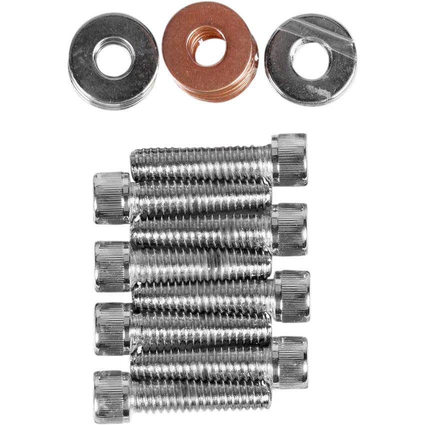 Drag Specialties Chrome Knurled Rocker Box Mount Bolt Kit 4 Harley 86-03 XL