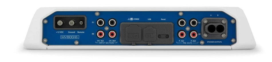 JL Audio 2 Ch. Class D Full-Range Marine Amplifier with Integrated DSP 600W