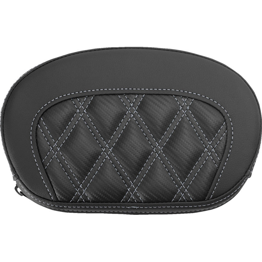 Saddlemen Mini Contour Sissy Bar Pad, Carbon Fiber Lattice Stitch, Harley-Davidson