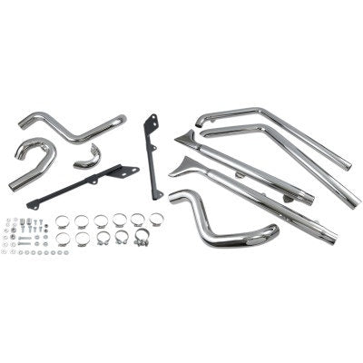 Bassani Chrome 33" True Duals Fishtail Mufflers w/ Baffles Harley Softail 07-17