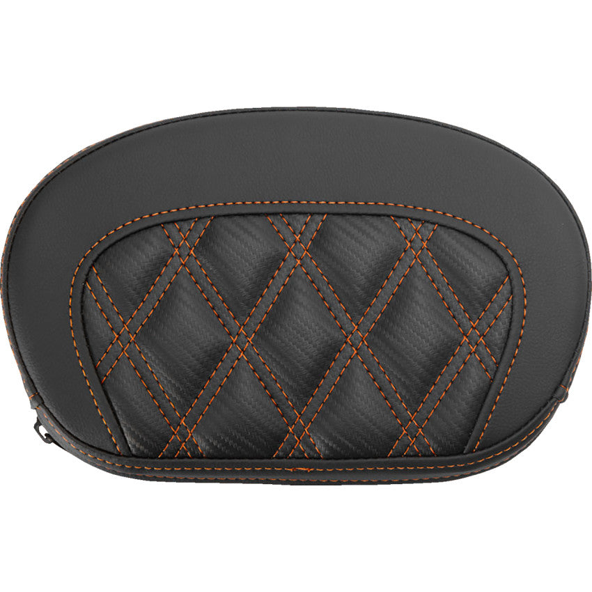 Saddlemen Mini Contour Sissy Bar Pad, Carbon Fiber Lattice Stitch, Harley-Davidson