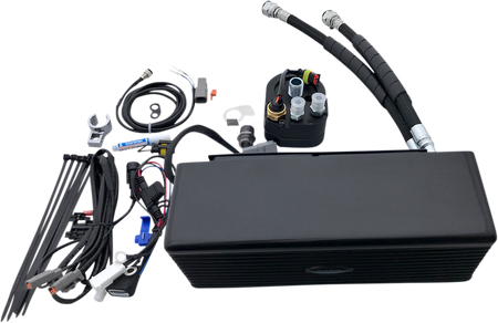 UltraCool DY-1GSS S&S T-Series Below Regulator Mount Oil Cooler Kit with Fan for 1993-2017 Harley-Davidson Dyna - Gloss Black