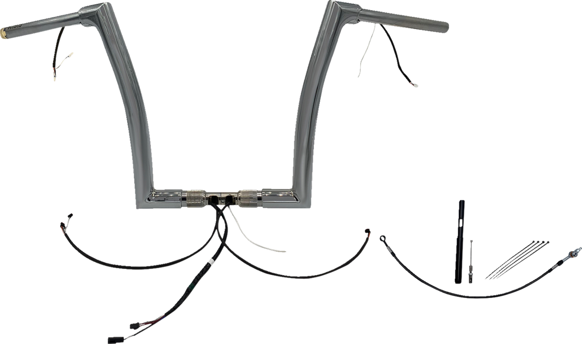 FBI Fat Baggers Wired 1-1/2" Flat Top Handlebar Kits for FLTR '21-'25 - Chrome / 14"