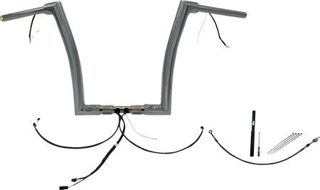 FBI Fat Baggers Wired 1-1/2" Flat Top Handlebar Kits for FLTR '21-'25 - Chrome / 14"