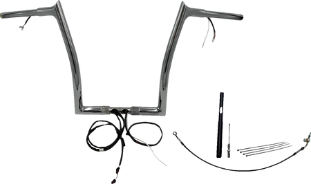 FBI Fat Baggers Wired 1-1/4" Pointed Top Handlebar Kits for 21-23 FLTRXS/ST - Chrome / 14"
