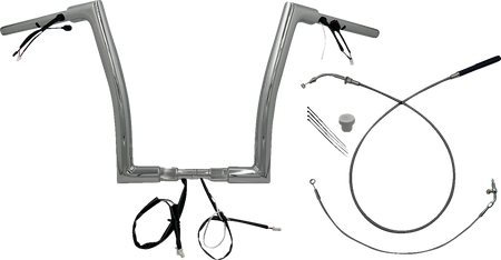 FBI Fat Baggers 1-1/2" EZ Flat Top Pre-Wired Handlebars for FLTR '23-'26 - Chrome / 14"