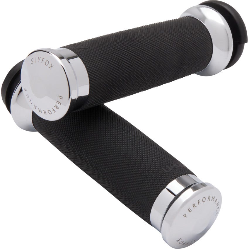 Avon Slyfox Grips Chrome Custom Contour Grips for Harley TBW 08-23