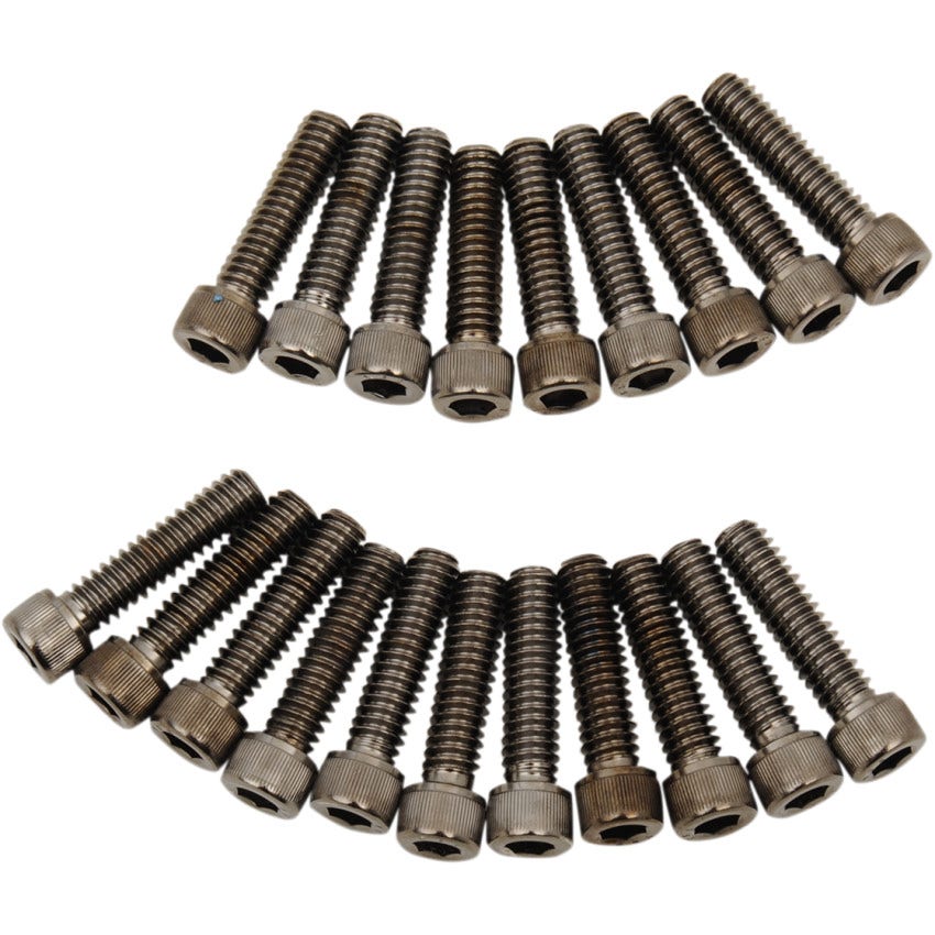 Drag Specialties Black Rocker Cover Bolt Kit Knurled Allen Head 17-25 Harley M8