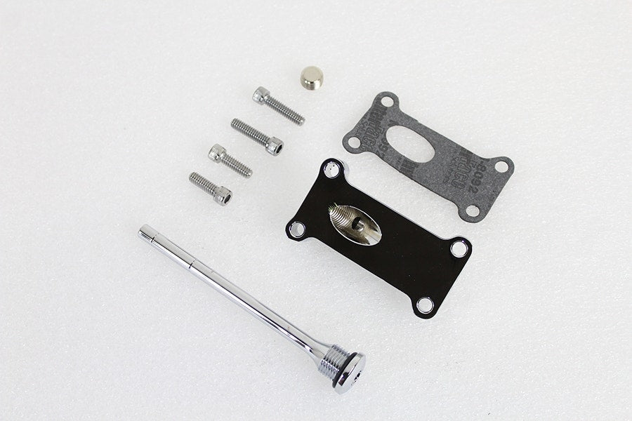 V-Twin 40-0023 Chrome Oil Filler Kit w/ Screw In Dip Stick 99-01 Harley FLHT