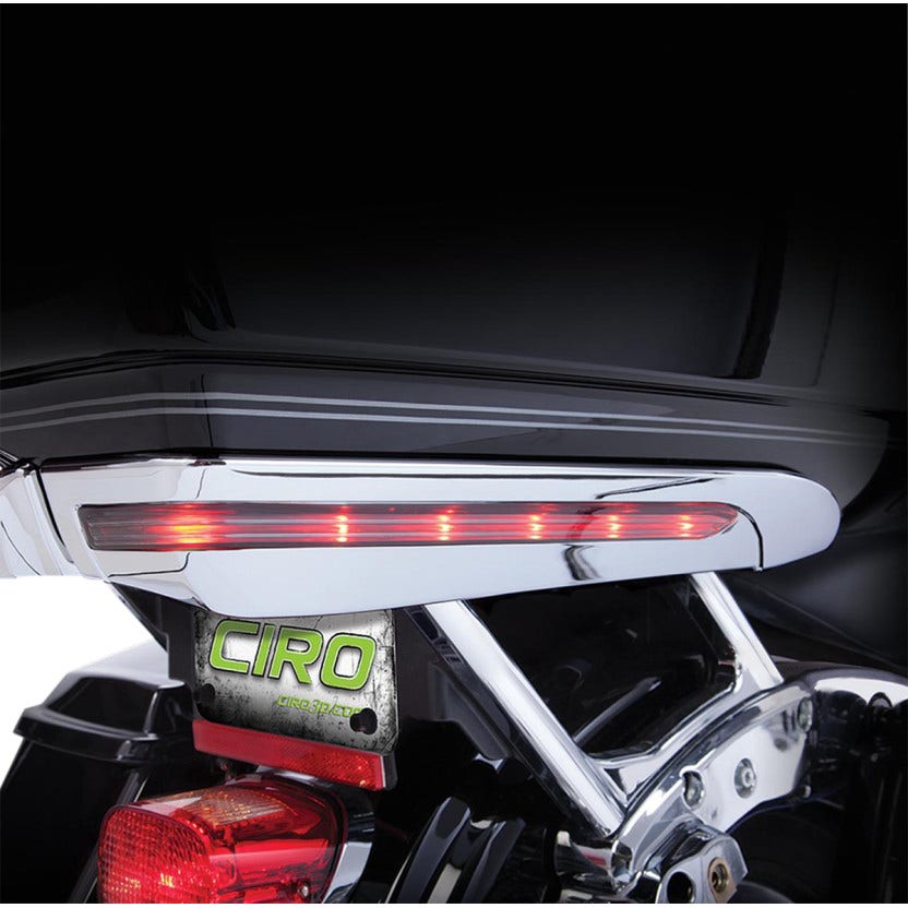 Ciro Chrome Tour-Pak Trunk Light Accents for Harley Touring 14-19 (exc CVO)
