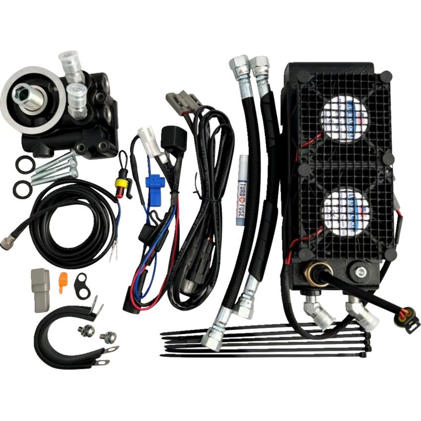 UltraCool IN-1N Naked Black Oil Cooler Kit 4 Indian