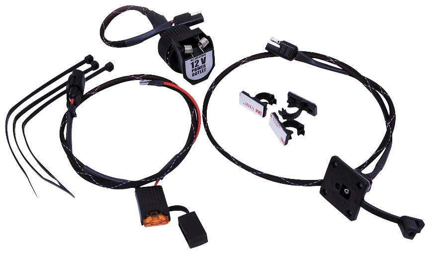 Hardbagger Top Shelf 12V Volt Outlet Charger Kit for Harley Saddlebag