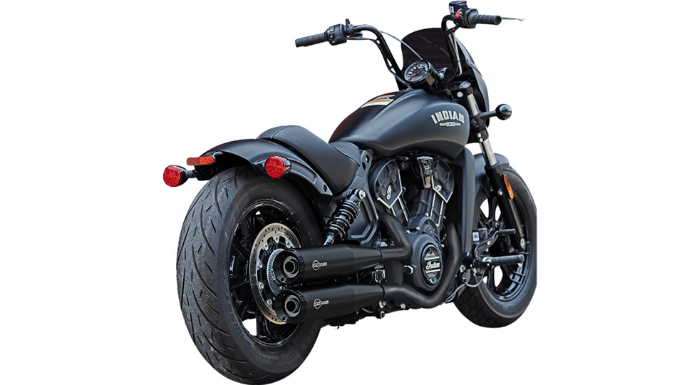 S&S Grand National Black Slip-On Mufflers 49 State 4 Harley 19-23 Scout Models