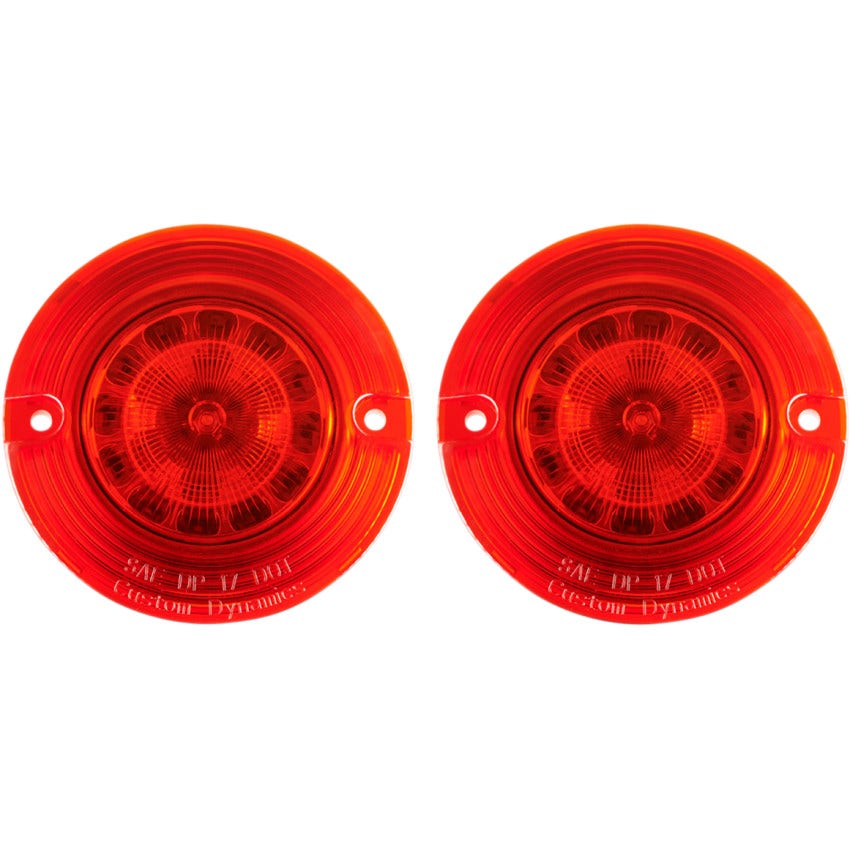 Custom Dynamics Red Probeam Flat Turn Signal Inserts for Harley 86-13 Touring