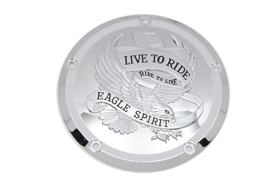 V-Twin 42-0226 Chrome Eagle Spirit Derby Cover American Pride USA 16-19 Harley