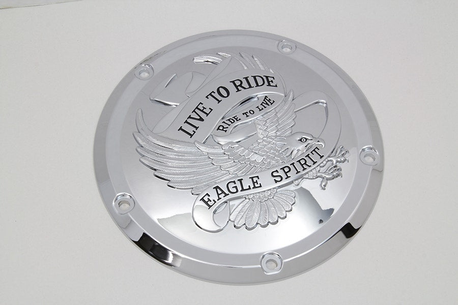 V-Twin 42-0226 Chrome Eagle Spirit Derby Cover American Pride USA 16-19 Harley