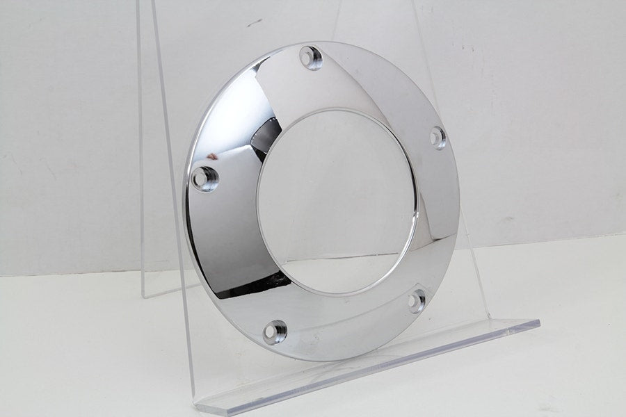 V-Twin 42-0240 Chrome 5-Hole C-Thru Clear Derby Cover Harley Big Twin 99-19