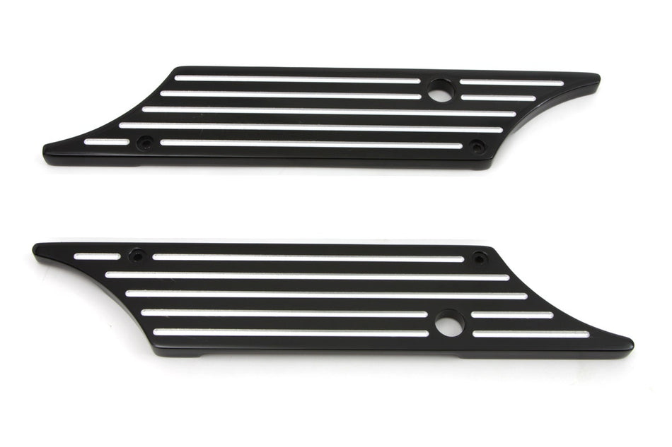 Custom Chrome Black Saddlebag Latch Covers For Harley Baggers FLT FLH 93-13