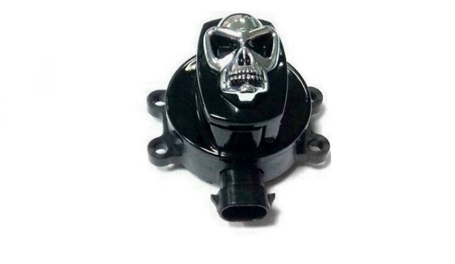 V-Twin 32-1440 Black/Chrome Skull Ignition Switch w/ 2 Keys 11-18 Harley FL FX