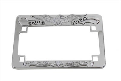 V-Twin 42-9971 Chrome 4 x 7 Eagle Spirit Motorcycle License Plate Frame Bracket