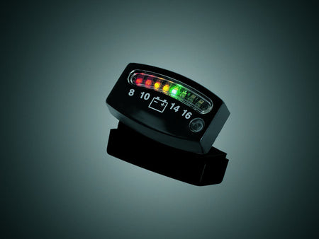 Kuryakyn Black LED 12v Battery Gauge for Harley or Metric Models 4218