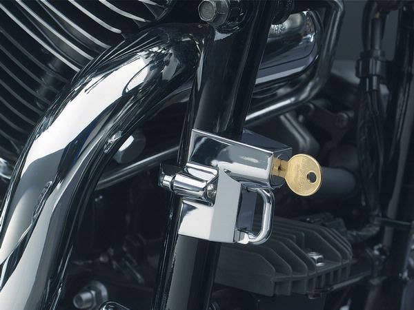 Kuryakyn Chrome Universal Helmet Lock for 7/8 to 1-1/4" Frame Rails