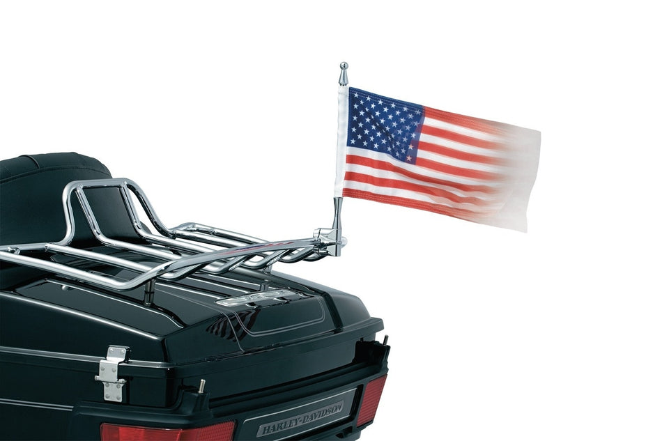 Kuryakyn 4254 Flag Pole w/ 1/2" Bar Vertical Mount Flag for Harley & Metric