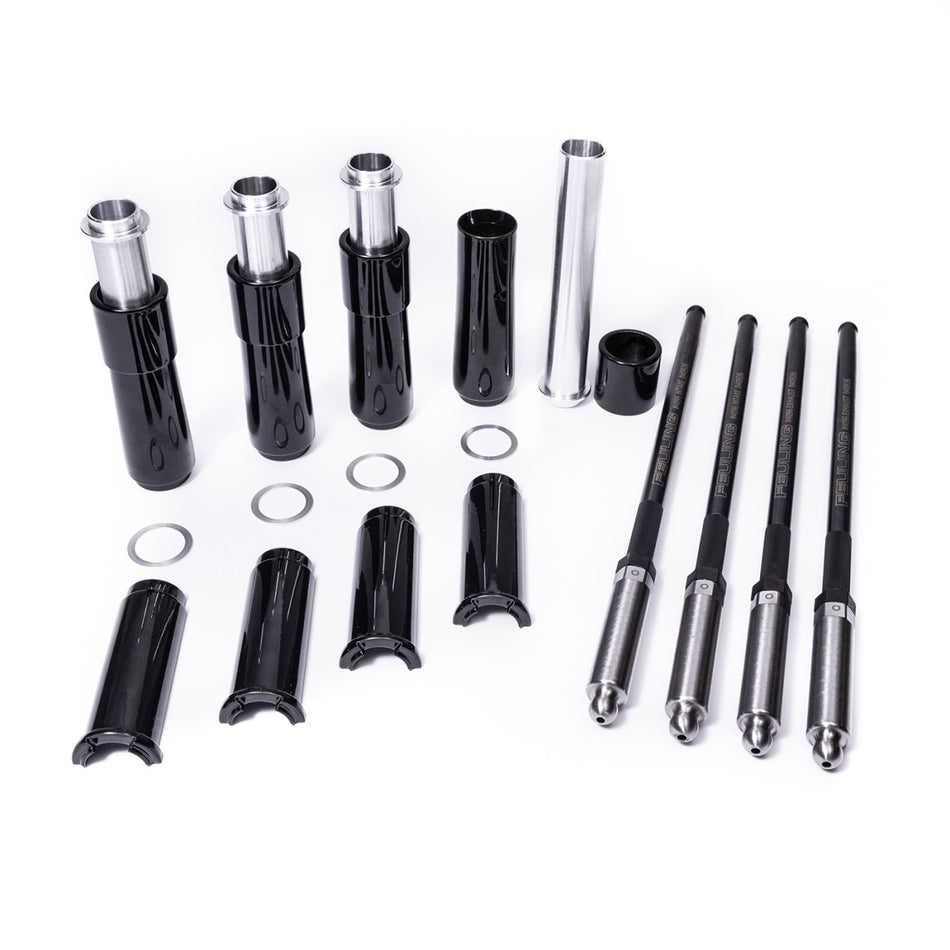 Feuling Quick Install Adjustable Pushrod Kit with Tube Covers for Harley-Davidson Twin Cam