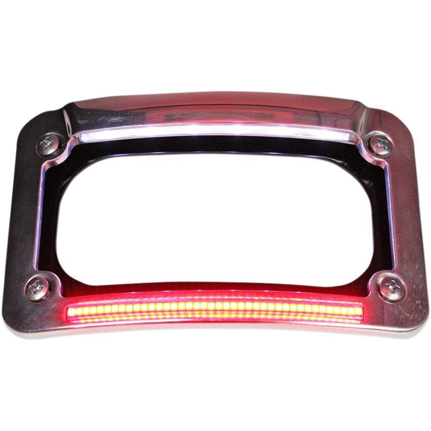 Custom Dynamics CD-LP-IND-C Chrome Dual-LED License Place Frame 14-Up Indian