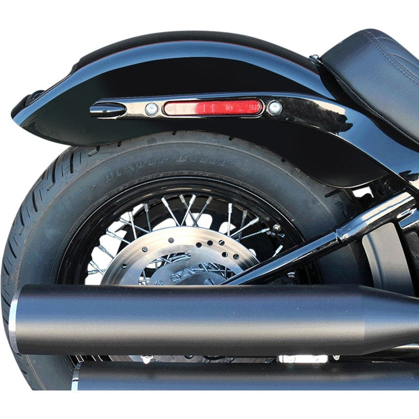 Paul Yaffe Bagger Nation Black Rear Fender w/ Black Tag Frame 18-Up Harley Softail