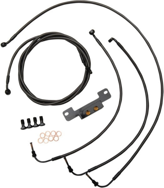 LA Choppers Cable Brake Line Kit 15-17 Ape Hanger Midnight No ABS Harley M8 17-Up