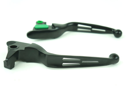 Mid USA Black Slotted Levers 15-17 Harley Softail w/ Cable Clutch Repl. 36700104