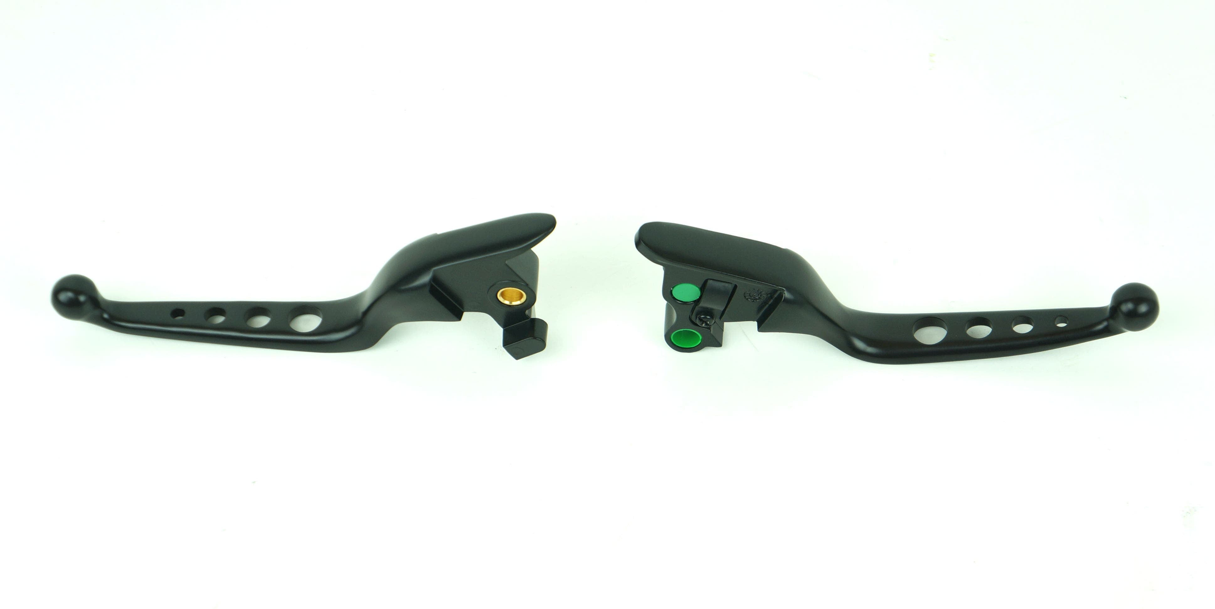 Mid USA Black 4-Hole Levers 15-17 Harley Softail w/ Cable Clutch Repl. 36700104