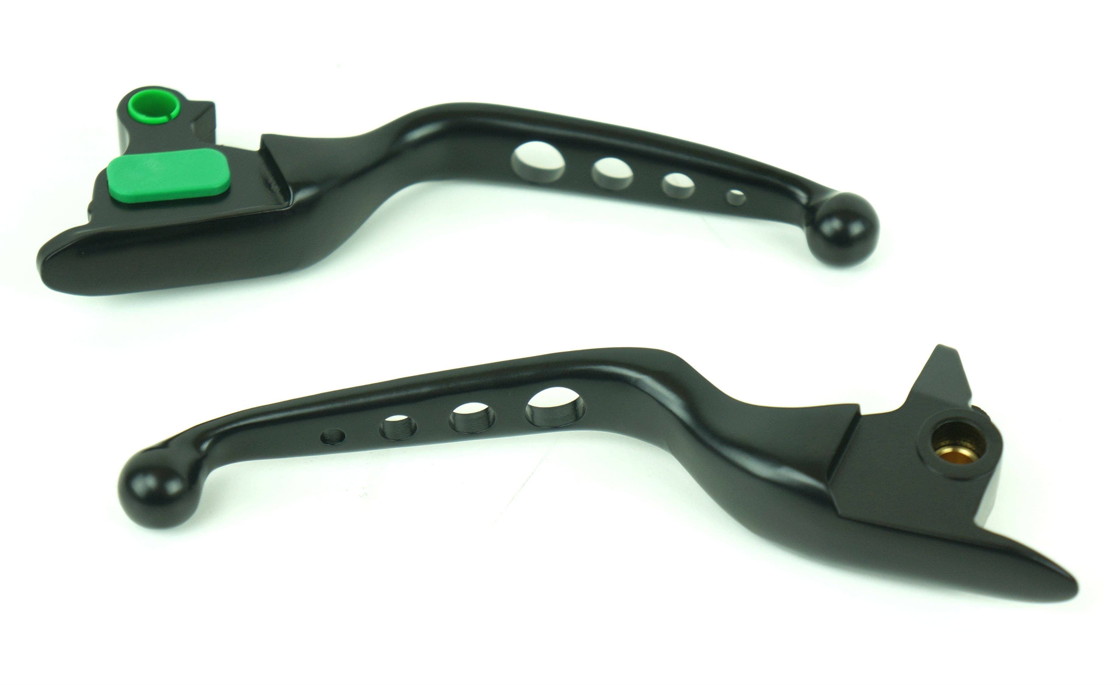 Mid USA Black 4-Hole Levers 15-17 Harley Softail w/ Cable Clutch Repl. 36700104