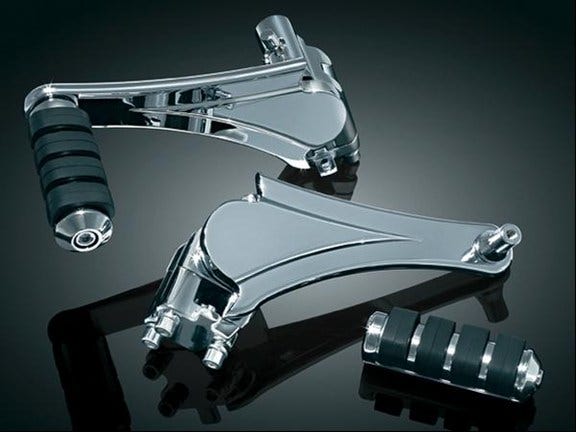 Kuryakyn Gloss Black Adjustable Passenger Pegs for '10-'17 Harley Touring