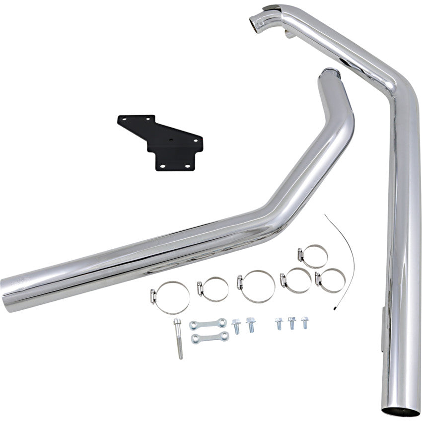 Vance & Hines 17818 Straightshots Staggered Exhaust System - Chrome - Harley Softail