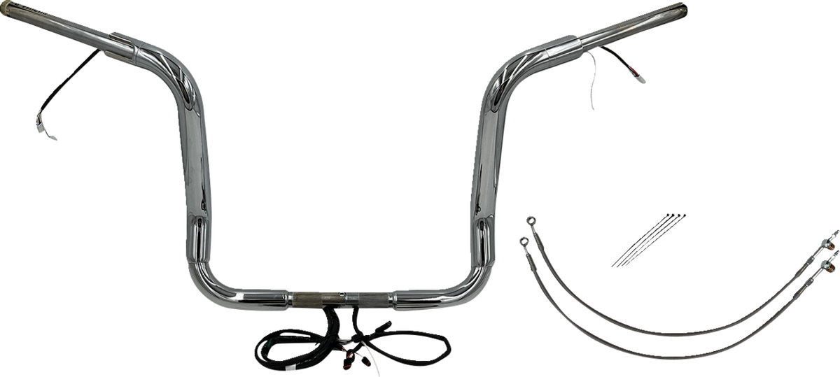 FBI Fat Baggers Wired 1-1/2" Round Top Handlebar Kits for FLH/X '14-'15 - Chrome / 14"