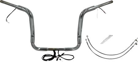 FBI Fat Baggers Wired 1-1/2" Round Top Handlebar Kits for FLH/X '14-'15 - Chrome / 14"