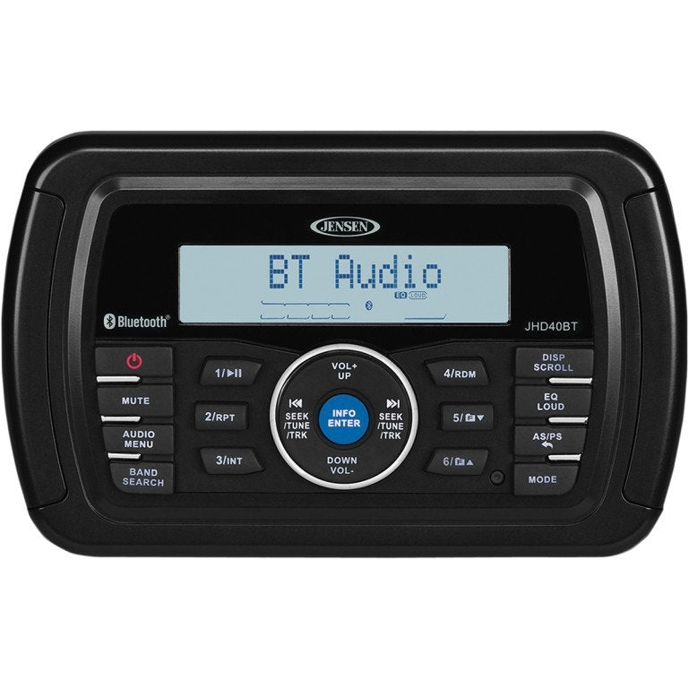 Jensen JHD40BT Bluetooth Waterproof Stereo Radio Universal Motorcycle Marine