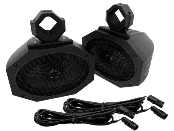 Hogtunes Metrix Audio Element 1 Tube Mount Speakers w/ Wiring Harness 5x7 100W