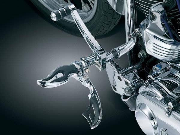 Kuryakyn 4411 Chrome Flamin' Switchblade Pegs w/ Male Mount Adapters Harley