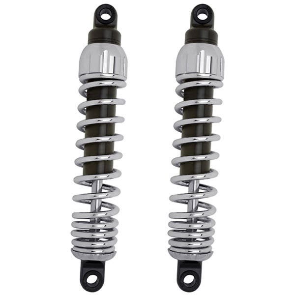 Progressive Chrome 444 Series 12" Standard Duty Rear Shocks Harley 06-17 FLHT