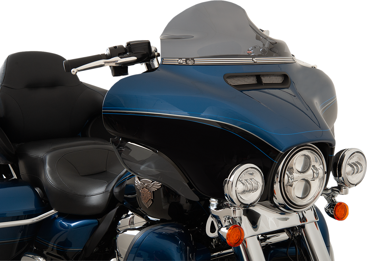 Klock Werks Flare Series Windshield Trim - '14-'25 FLH / Logo - Black Contrast