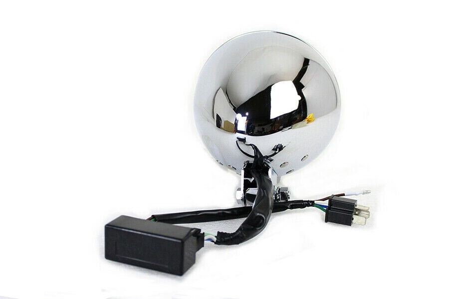 V-Twin 33-1622 Chrome 5-1/2" 12V 55W H3 Projector Halo Headlight Custom Harley