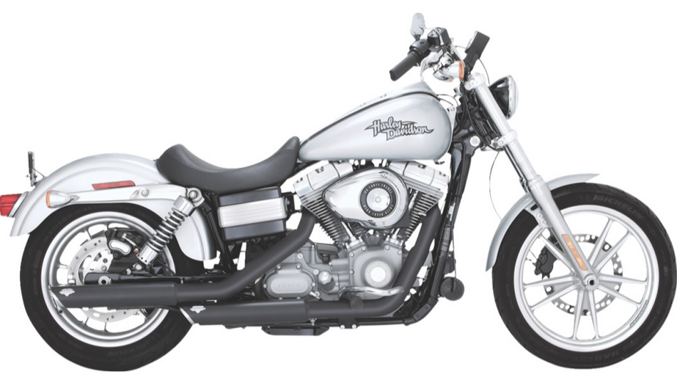 Vance & Hines 46337 Black Twin Slash 3" Slip Ons Mufflers '91-'16 Harley Dyna