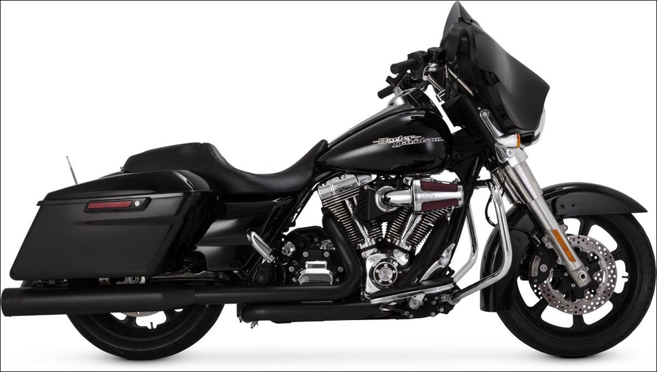 Vance & Hines All Black Eliminator 400 4" Round Slip On Mufflers Harley FLH/T | 46703