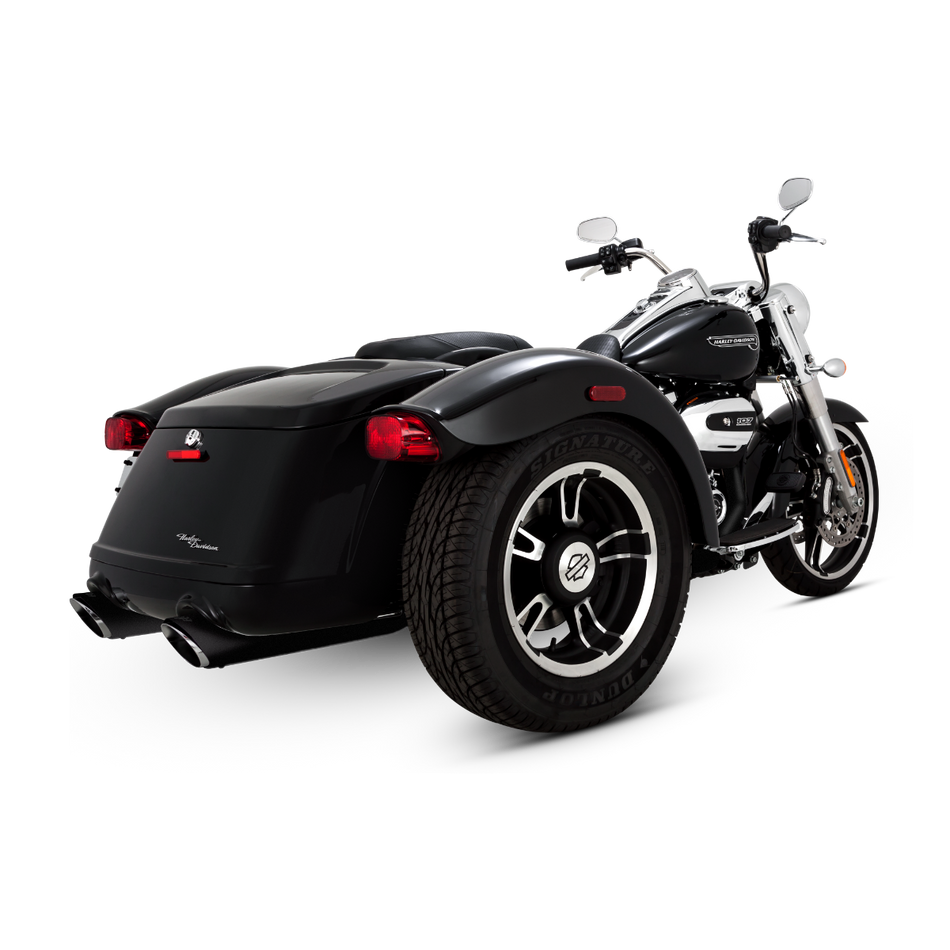 Vance & Hines 4" Black Twin Slash Slip-On Mufflers Harley 17-24 FLTR/FLTRT