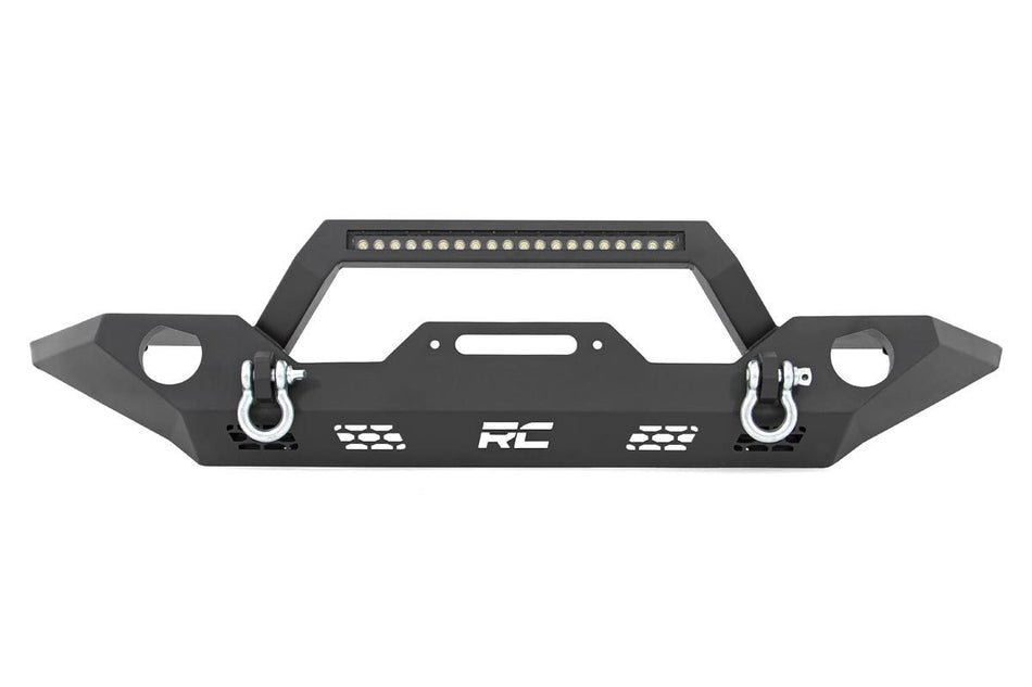 Rough Country 10596 Steel Front LED Winch Bumper for 07-Up Jeep JK JL Gladiator
